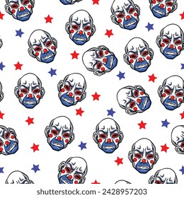 joker clown mask seamless pattern,vector illustration.