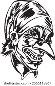 Joker clown vector design for tattoo or sticker