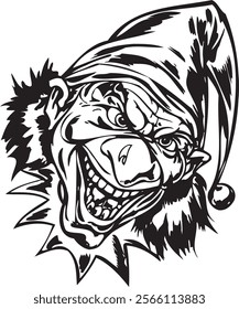 Joker clown vector design for tattoo or sticker