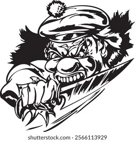 Joker clown vector design for tattoo or sticker