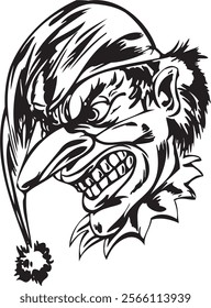 Joker clown vector design for tattoo or sticker