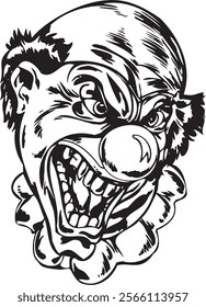 Joker clown vector design for tattoo or sticker