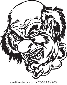 Joker clown vector design for tattoo or sticker