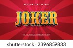 Joker comic editable text style effect. Vector text effect suitable for fun cartoon themes.