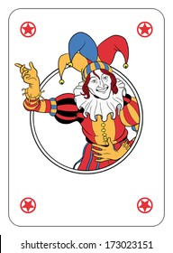 Joker Coming Out Circle Playing Card Stock Vector (Royalty Free ...