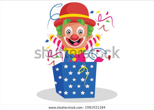 Joker Coming Out Gift Box Vector Stock Vector (Royalty Free) 1981921184 ...