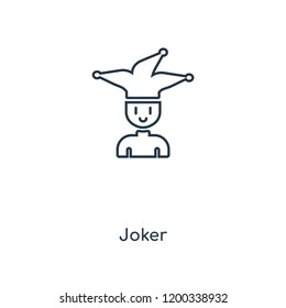 Joker concept line icon. Linear Joker concept outline symbol design. This simple element illustration can be used for web and mobile UI/UX.