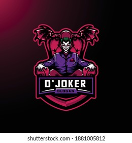 joker esport logo, mascot and twitch logo