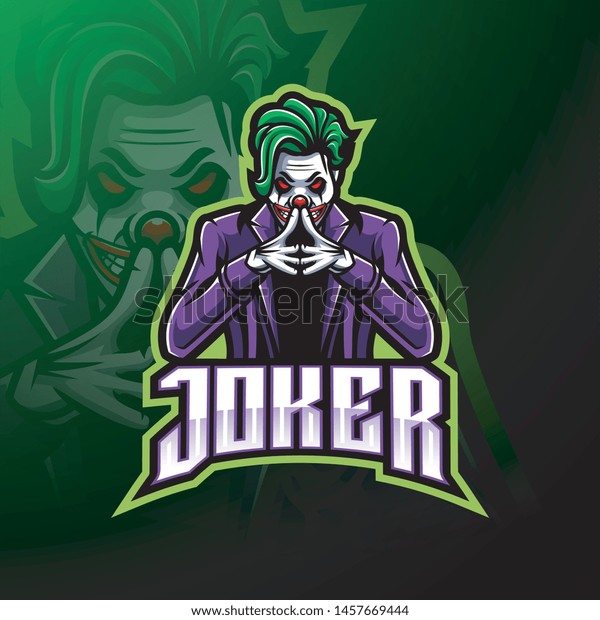 Joker Esport Mascot Logo Design Stock Vector (Royalty Free) 1457669444