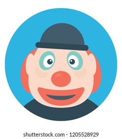 Joker face flat colored icon