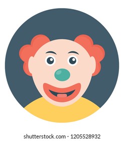 Joker face flat colored icon