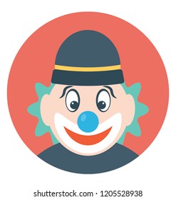 Joker face flat colored icon
