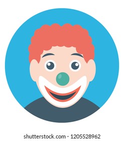 Joker face flat colored icon