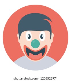 Joker face flat colored icon