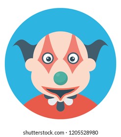 Joker face flat colored icon