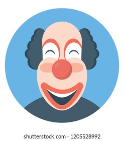 Joker face flat colored icon