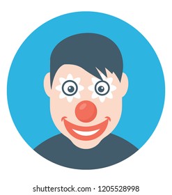 Joker face flat colored icon