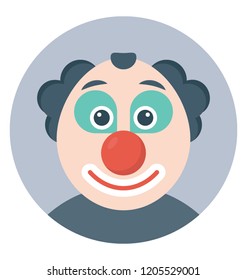 Joker face flat colored icon