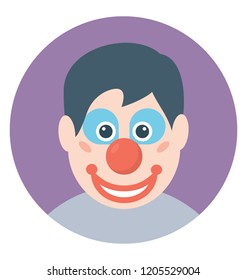 Joker face flat colored icon