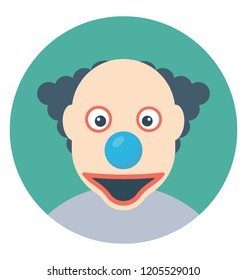 Joker face flat colored icon