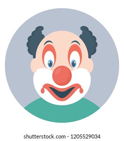 Joker face flat colored icon