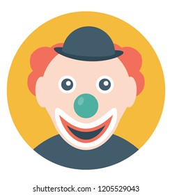 Joker face flat colored icon