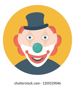 Joker face flat colored icon