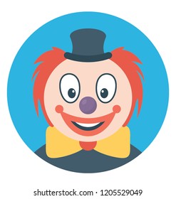 Joker face flat colored icon