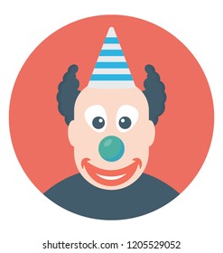 Joker face flat colored icon