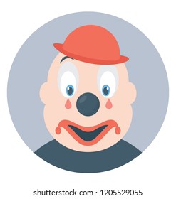 Joker face flat colored icon