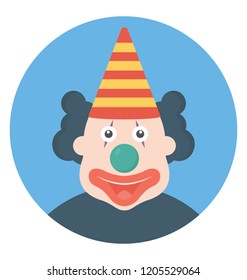 Joker face flat colored icon