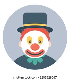 Joker face flat colored icon