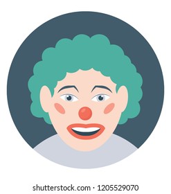 Joker face flat colored icon