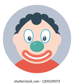 Joker face flat colored icon