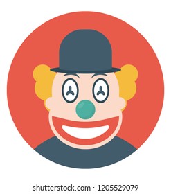 Joker face flat colored icon