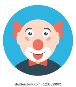 Joker face flat colored icon