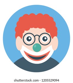 Joker face flat colored icon