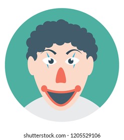 Joker face flat colored icon