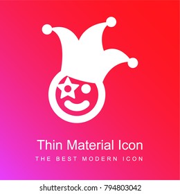 Joker face red and pink gradient material white icon minimal design