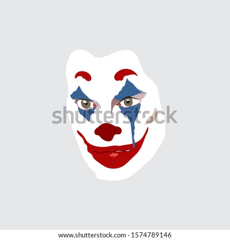 Joker face vector illustration. Сrazy character. mask.