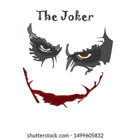 
Joker face with white bacground