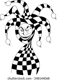 Joker game card with the image of the red and white joker