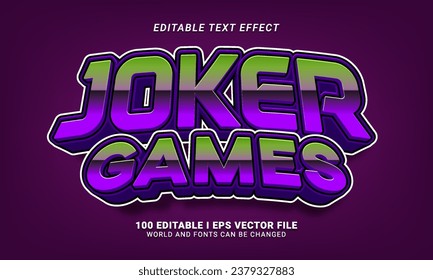 joker games 3d style text effect