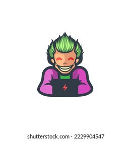 joker gaming esport logo illustration vector .gamer logo mascot concept