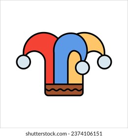 Joker graphic icon. Jester cap sign, Buffoon symbol. vector illustration on white background