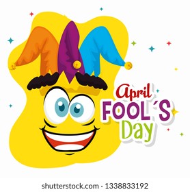 joker hat and funny face to fools day
