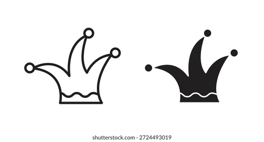 Joker hat icon illustration, thin line vector, web design sign,
