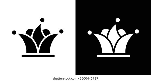 Joker hat icons vectors set in solid style.