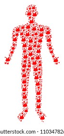 Joker hat person avatar. Vector joker hat icons are grouped into man mosaic.