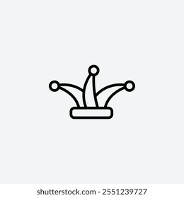 Joker Hut dünne Liner Symbol einzeln.